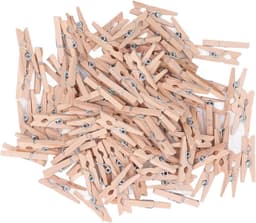 Houten Wasknijpers - Mini Knijpers - Huisdecoratie Maken - Gemaakt van Populierenhout - 100 stuks - Natuurlijk — thumbnail 1