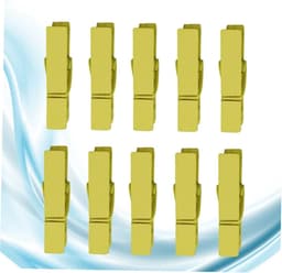 Houten Knijpers - Kleine Clips - Foto's Ophangen - Natuurlijk Hout - 3.5 cm - Geel — thumbnail 4