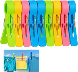 Strandhanddoekclips - Wasknijpers - Strand Genieten - Felgekleurd - 8 Stuks - Multicolor — thumbnail 1