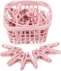 Wasknijpers Kledingclips - Handdoek Clips - Kleding Drogen - Antislip Grip - 30 Stuks - Roze — thumbnail 1