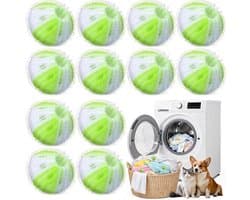 Haarverwijderaar Wasmachine - Pluisballen Set - Dierenhaar Vangen - Herbruikbaar Nylon Materiaal - 12 Stuks - Groen