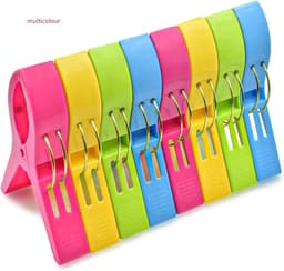Wasknijpers Strandlaken Clips - Stoelhouder Klemmen - Handdoeken Ophangen - Sterke Grip - 5 Stuks - Multicolor — thumbnail 4