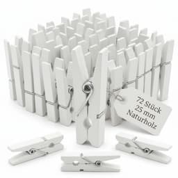 VT Goods - Mini-wasknijpers - Decoratieve klemmen - Creatieve knutselaccessoires - Wit - Houten knijpers - Perfect voor DIY-projecten - Geschikt voo.. — thumbnail 1