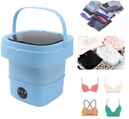 Store_9 - Kleine Opvouwbare Wasmachine - Draagbare Emmer - Multifunctioneel - Blauw - Mini Wasmachine - Geschikt voor Ondergoed en Sokken - Compact... — thumbnail 3