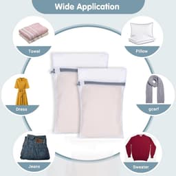 Pack van 4 Wasnetten voor Wasmachine - 2 Maten - Waszak - Waszak met Rits - Wasnet - Klein voor Blouses - Bh - Ondergoed - Sokken (30 x 40 cm - 20 x 30 cm) — thumbnail 4