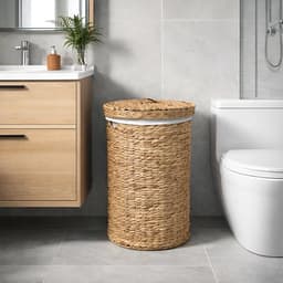 Lavandoux - Wasmand met Deksel - Waterhyacint - Naturel - S: Ø28 x H45 cm — thumbnail 3