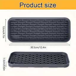 Koffie lekbak - Waterdispenserbak - Morsen opvangen - Antislip stabiliteit - 30.5 cm - Grijs — thumbnail 4