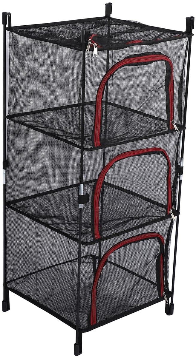 Dailygoods- Droogrek 3-laags - Opvouwbaar - Hangend - Multifunctioneel - Gaasrek - Voor vis/ groenten/ serviesgoed - Droognet — afbeelding 1