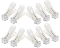 Plastic Wasknijpers - Stevige Clips - Kleding Drogen - Kattenpoot Ontwerp - 12 Stuks - Lichtgrijs