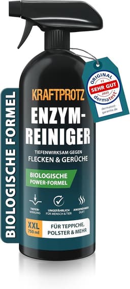 KRAFTPROTZ Enzymreiniger – 750 ml – Geur- & Vlekverwijderaar Spray – Voor Bank, Tapijt, Matras, Auto & Huisdierenvlekken — thumbnail 1