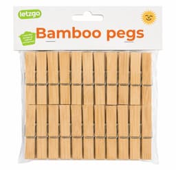 Bamboe Wasknijpers – 20 Stuks – Houten Knijpers – Duurzame Wasknijpers voor Wasgoed, Knutselen & Decoratie — thumbnail 1