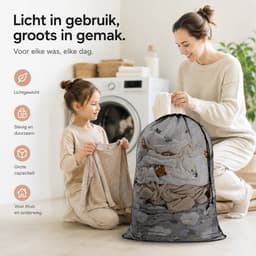 BOTC Waszakken - 60*90cm Waszak Groot - Set van 2 - Waszak Wasmachine - Laundry bag - Waszakken - Zwart — thumbnail 5