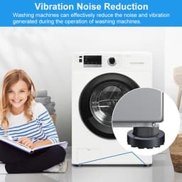Trillingsdempers Wasmachine - Anti-vibratie Mat - Apparaten Dempen - Zelfnivellerend Zuignapontwerp - 4 stuks - Zwart — thumbnail 2