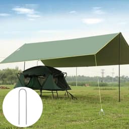 Grondankers - Haringen Palen - Tent Bevestigen - Verzinkt Staal - 30cm 16 Stuks - Zilver — thumbnail 3