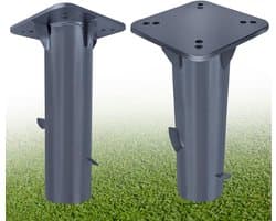 Parasol Grondanker - Parasolhouder Bodem - Terras Stabiliseren - Ruimtebesparend Inbouwmodel - 40 cm Hoog - Donkergrijs
