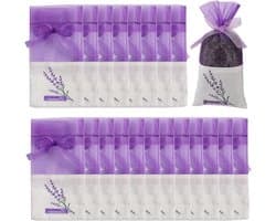 Lavendelzakken voor Kasten - 20 Stuks Geurzakjes voor Lades, Potpourri en Aromatherapie, Frisse Geur en Insectenwerend voor Kleding en Schoenen