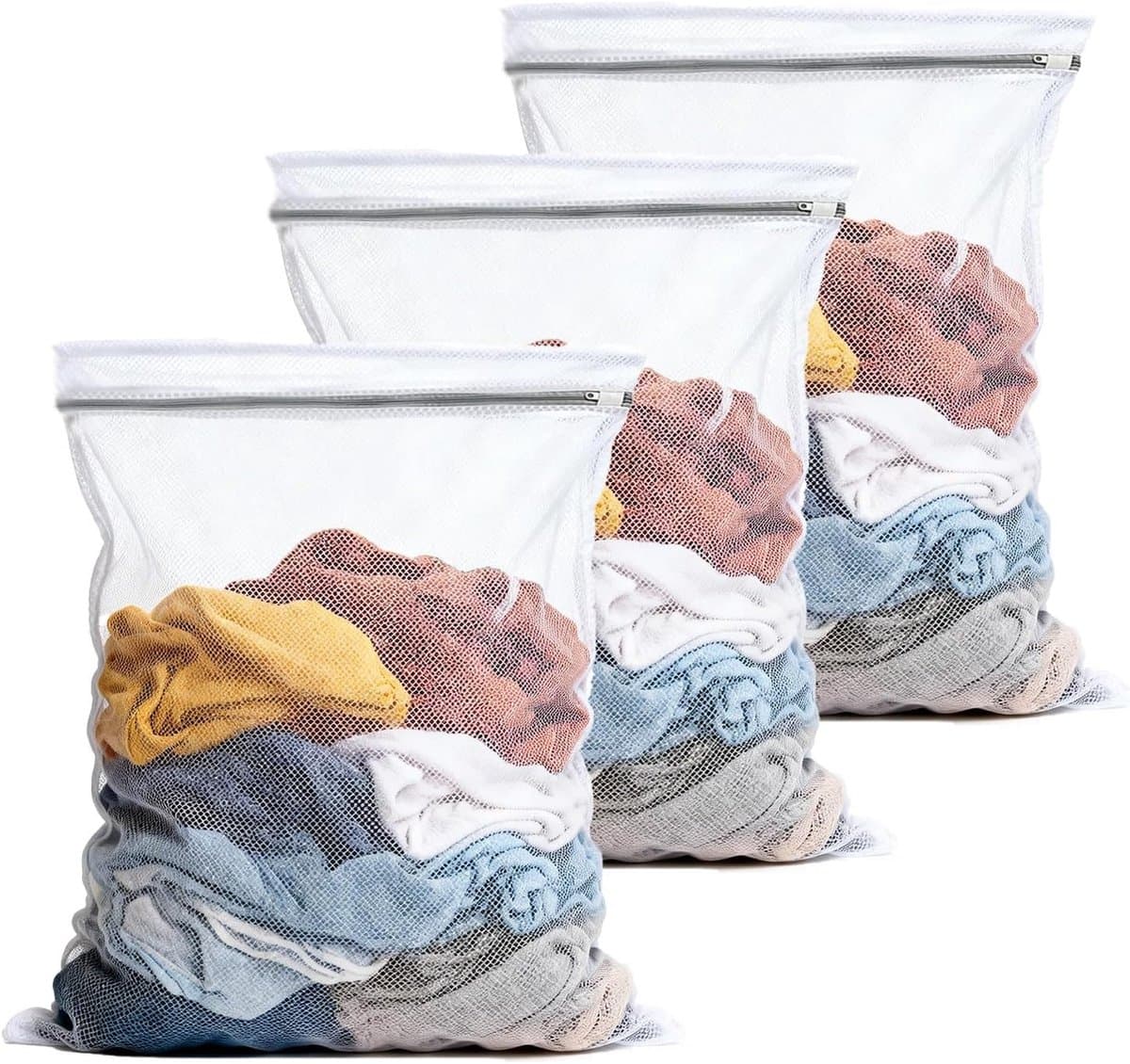 Set van 3 Wasnetten 60 x 50 cm - Duurzame Herbruikbare Reiswaszakken met Rits voor Delicate Kleding, Sokken en Ondergoed — afbeelding 1