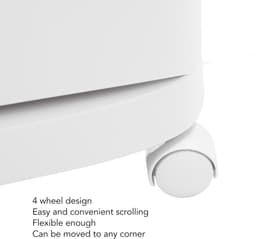 Dailygoods- Wasmand 3 Vakken - Plastic Wasmand met Wielen - Draagbare Rollende Wasmand - Verwijderbare Opbergcontainers - Lichtgewicht PP-Plastic - Handvat voor Makkelijk Gebruik - Wascontainer — thumbnail 3