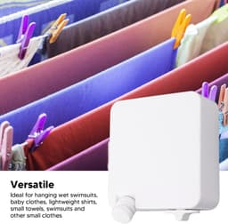 Dailygoods- Waslijn Uittrekbaar 6M - Wanddroogrek - Verstelbaar - Roestvrij Staal - Draagbaar - Heavy Duty 50 Lbs Capaciteit - Kledinglijn — thumbnail 4