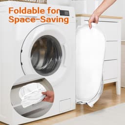 2 stuks Opvouwbare Wasmand - Wasmand van gaas - Vuile Klerenmand - Wasmand Opvouwbaar - Wassorteerder - Gaas - Ademend - Voor kleding en speelgoed - Geschikt voor badkamers, camping en hotels — thumbnail 3