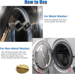Wasmachine Deur Prop - Wasdeurhouder - Frisse Lucht - Magnetische Bevestiging - 10cm Lengte - Grijs — thumbnail 4