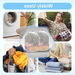 Set van 3 Wasnetjes voor Delicate Kleding, Machinewasbare Trekkoord Tas voor Sokken, Ondergoed en Broeken (30x40cm, 40x50cm, 50x60cm) — thumbnail 2