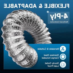 Afvoerslang Aluminium - Flexibele Buis - Luchtgeleiding - Duurzaam Materiaal - 100 mm 2.5 meter - Aluminiumkleur — thumbnail 3