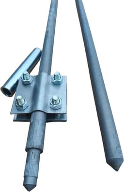 Grond Anker Set - Aarding Punt - Veilige Aarding - Thermisch Verzinkt Staal - 3 Meter - Zilver — thumbnail 1