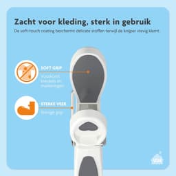 LaundrySpecialist Wasknijpers soft grip - Wit/grijs - 60 stuks - extra lang en stevig - wasknijpers plastic - wasknijpers kunststof - gekleurde knijpers — thumbnail 5