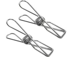 Roestvrijstalen knijpers - Kledingclips - Kleding ophangen - Heavy duty ontwerp - 40 stuks - Zilverkleurig