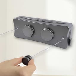 Retractable Wasrek met Staal Kabel - 5.1 m Verstelbaar - Wandgemonteerd - 2 Touwen voor Binnen en Buiten Gebruik — thumbnail 4