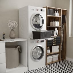 YOR® Tussenstuk Wasmachine Droger - Stapelkit - Tussenstuk Wasmachine en Droger - Tussenstuk Wasmachine Droger Zwart - Tussenstuk Wasmachine Droger Aeg - Wit - 54cm x 60cm x 8cm — thumbnail 4