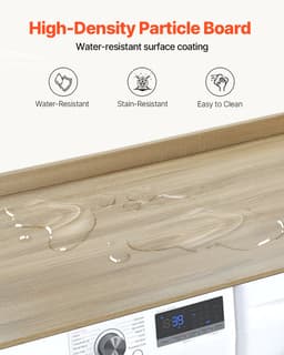 VEVOR Werkblad voor Wasmachine Droger Houten Opzetstuk 1370x700x69mm Eiken — thumbnail 5