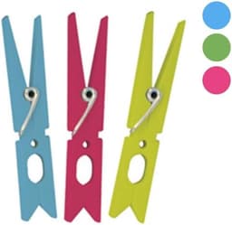 10 Stuks Wasknijpers Set in Blauw, Fuchsia en Groen — thumbnail 1