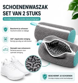 Schoenenwaszak Set van 2 – Waszak voor Schoenen en Sneakers – 360° Reiniging – Beschermt tegen Beschadigingen – Herbruikbaar Wasnet voor Wasmachine — thumbnail 5