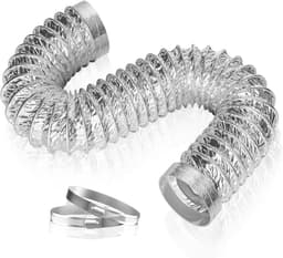 Afvoerslang - Ventilatieslang PVC Aluminium - Airco Ontluchting - Flexibel en Stevig - 100 mm x 4 m - Zilver — thumbnail 1