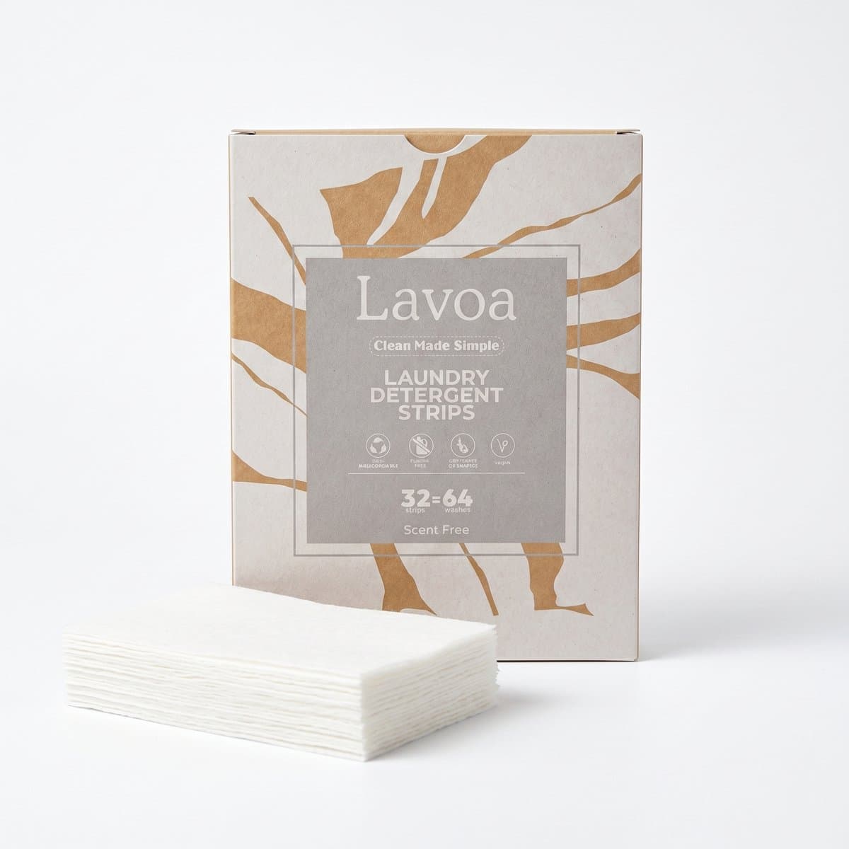 Lavoa Scent Free Wasstrips - Parfumvrij & Hypoallergeen - 64 Wasbeurten — afbeelding 1