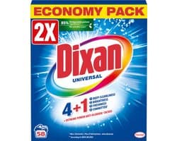 2 x Dixan - Waspoeder - Voor universele was - 58 wasbeurten