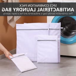 Wasnet Set van 9 Stuks - Herbruikbare Waszakken voor Kleding, Schoenen en Sneakers, Mesh met Drievoudige Dikte — thumbnail 2