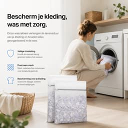 BOTC Waszakken - 60x90cm Waszak Groot - 1 Set van 2 - Bescherm je Wasgoed en Wasmachine - Wit — thumbnail 3
