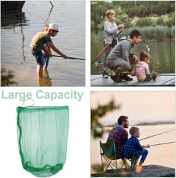 Visnetzakken Set - Draagbare Netten - Outdoor Vissen - Snel Drogen Materiaal - 60x40cm - Groen — thumbnail 5