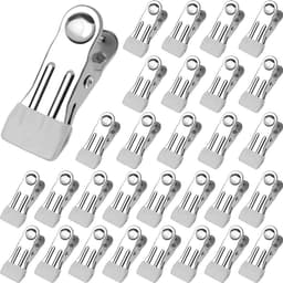 30 roestvrijstalen wasknijpers, roestvrij, antislip, multifunctioneel. Deze metalen wasknijpers kunnen gebruikt worden om kleding, dekens, sokken, foto's, papier, voedselverpakkingen, enz. vast te klemmen. — thumbnail 1