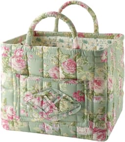 Bloemen Opbergmand - Grote Gewatteerde Opvouwbare Mand met Handvatten - Baby Kledingmand Wasmand Organizer voor Auto, Thuis, Picknick - Meerkleurig - 1 Stuk — thumbnail 1
