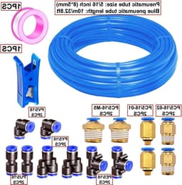 10 meter lucht PU pneumatische slang, 5/16 inch polyurethaan slang, 8mm buitendiameter met 14 pneumatische connectors, slangsnijder en tape — thumbnail 2