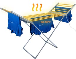 Premium Elektrisch Wasrek met Verwarming 230W - Wasrek - Verwarmd Droogrek - Wit - Silvergear — thumbnail 1