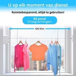 DailySupplies® Waslijn Uittrekbaar - Wanddroogrek - Wasdraad - Grijs — thumbnail 2