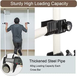 Telescopische garderobestand - inloopbaar kledingkastsysteem - vloer tot plafond - multifunctioneel - slaapkamer woonkamer - 80-139 cm. — thumbnail 5