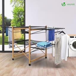 Verstelbaar Roestvrijstalen Droogrek Voor Kleding - Opvouwbaar en Ruimtebesparend Met Snelle Droogfunctionaliteit — thumbnail 4