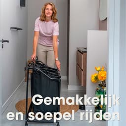 Wellewares - Wasmand 3 Vakken Uitneembaar - Wasbox 90 Liter - Wassorteerder op Wielen - Zwart — thumbnail 4
