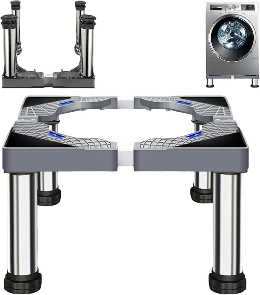 Wasmachine Verhoger - Wasmachine Opbouwmeubel - Wasmachine Sokkel - Anti Slip & Verstelbaar - Ook voor Droger, Koelkast en Vriezer - 160 Kg Draagkracht - 4 Poten - Hoogte 20,6-11,8 in - van Imperatoris — afbeelding 1